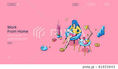 Banner of work from home, freelance 81933643