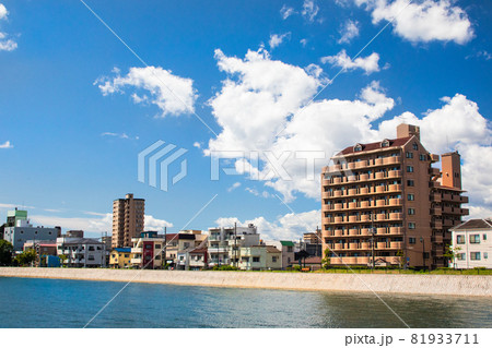 広島市の河口付近の遠景風景です。-2 81933711