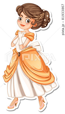 Beautiful princess cartoon character sticker Beautiful princess cartoon character sticker 81933867