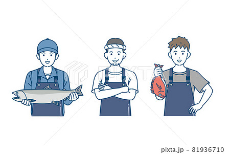漁師 漁業 男性 水揚げ 鮭 収穫 イラスト素材 漁師 漁業 男性 水揚げ 鮭 収穫 イラスト素材 81936710