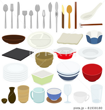 食器とカトラリーのイラスト 81938180