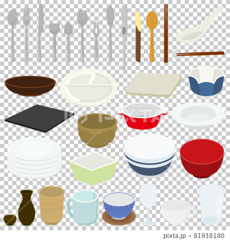 食器とカトラリーのイラスト 81938180