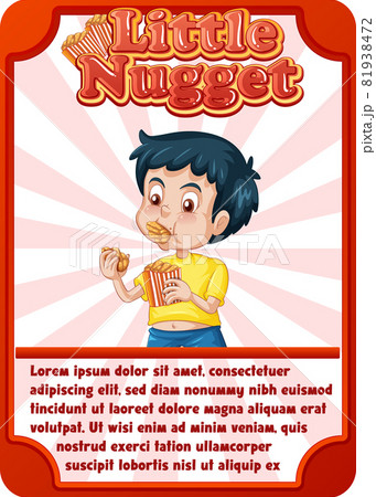 Character game card template with word Little Nugget 81938472