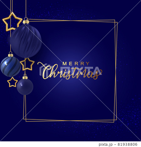 Minimal Christmas night blue shine background with decorative christmas ball and greeting. illustrations for greeting cards, calendars and invitations. Minimal Christmas night blue shine background with decorative christmas ball and greeting. illustrations for greeting cards, calendars and invitations. 81938806
