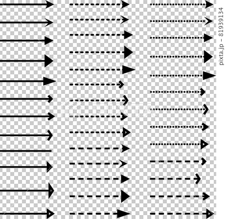 Simple arrow and various dotted arrow set 81939134