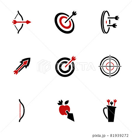 Icons for theme archery , vector, icon, set. White background Icons for theme archery , vector, icon, set. White background 81939272