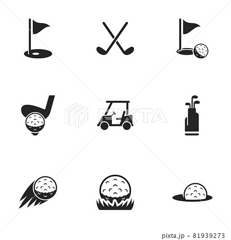 Icons for theme golf, vector, icon, set. White background 81939273