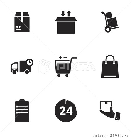 Icons for theme Logistic and delivery product. White background Icons for theme Logistic and delivery product. White background 81939277