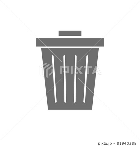 Vector trash can, garbage, waste grey icon. 81940388