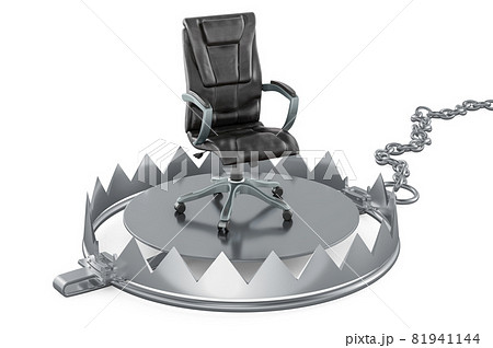 Bear Trap with office chair, 3D rendering 81941144