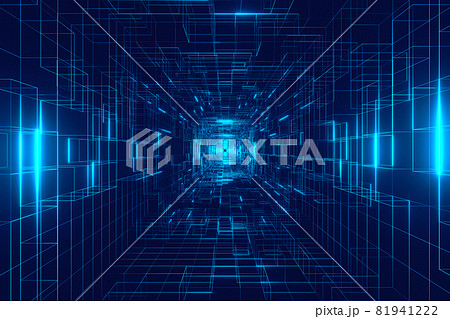 Digital cyberspace, data network tunnel background Digital cyberspace, data network tunnel background 81941222
