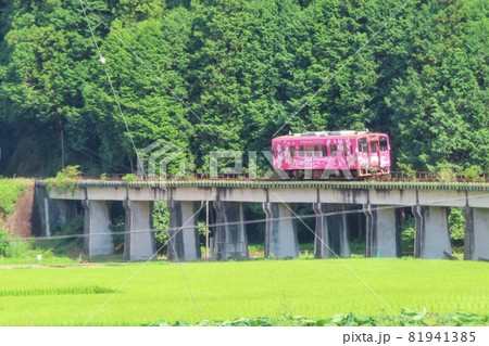 【山口県】田園を走る単行列車　錦川清流線　キハ40 81941385