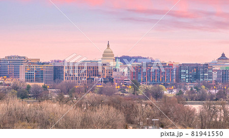 Boston Harbor skyline at twilight, Massachusetts 81941550