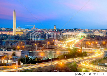 Boston Harbor skyline at twilight, Massachusetts Boston Harbor skyline at twilight, Massachusetts 81941554