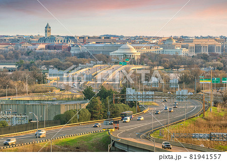 Boston Harbor skyline at twilight, Massachusetts Boston Harbor skyline at twilight, Massachusetts 81941557