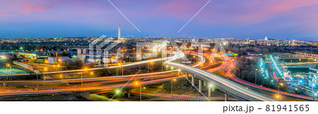 Boston Harbor skyline at twilight, Massachusetts 81941565