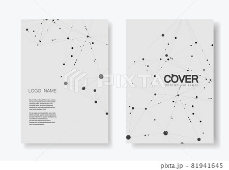Polygonal abstract background with connected line and dots. Modern cover brochure with technological design for future world projects 81941645