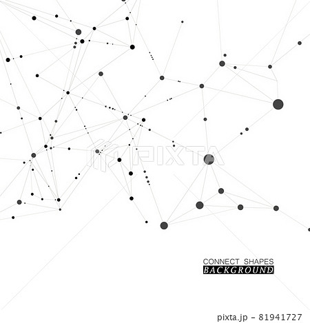 Stylish, polygonal pattern of connected black lines and dots on white background. Designed for use in new technology projects. Simple, beautiful, minimalistic, abstract background Stylish, polygonal pattern of connected black lines and dots on white background. Designed for use in new technology projects. Simple, beautiful, minimalistic, abstract background 81941727
