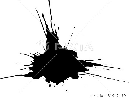 Black Ink watercolor drop on white background. 81942130