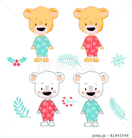 Set of cute bears on white background.  81943346