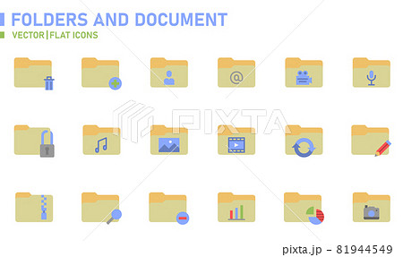 Folders and Document Flat Icon Folders and Document Flat Icon 81944549