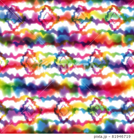 Hippie Tie Dye Rainbow LGBT Wave Seamless Pattern in Abstract Background Style. Colorful Shibori Psychedelic Texture with Waves and Stripes, Rhombus Shape Hippie Tie Dye Rainbow LGBT Wave Seamless Pattern in Abstract Background Style. Colorful Shibori Psychedelic Texture with Waves and Stripes, Rhombus Shape 81946719