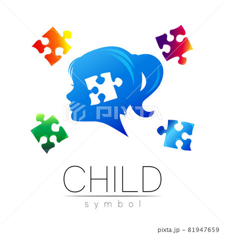Modern logotype head with Puzzle inside brain in Blue Color . Logo sign of Psychology. Profile Human. Creative style. Symbol in vector. Design concept. Modern logotype head with Puzzle inside brain in Blue Color . Logo sign of Psychology. Profile Human. Creative style. Symbol in vector. Design concept. 81947659