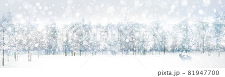 Vector snow, winter scene with deer and forest background.. Winter landscape. Vector snow, winter scene with deer and forest background.. Winter landscape. 81947700