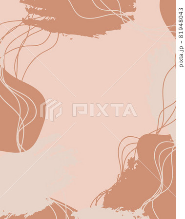 Brush Vector Collage Background. Beauty and Fashion Company Branding Design Style. Creative Business Concept Pastel Brown Color. 81948043