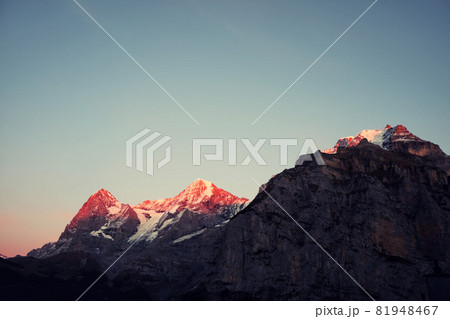 Panoramic view of the mountains in Switzerland Panoramic view of the mountains in Switzerland 81948467