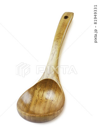 Wooden spoon isolated on white background, clipping path. 81949331