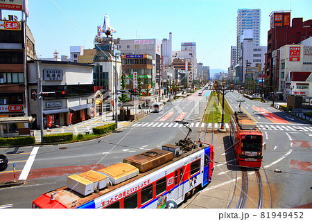 豊橋市、路面電車が走る風景 豊橋市、路面電車が走る風景 81949452
