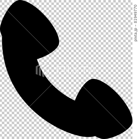 受話器のイラスト　アイコン　かわいい　シンプル 81949770