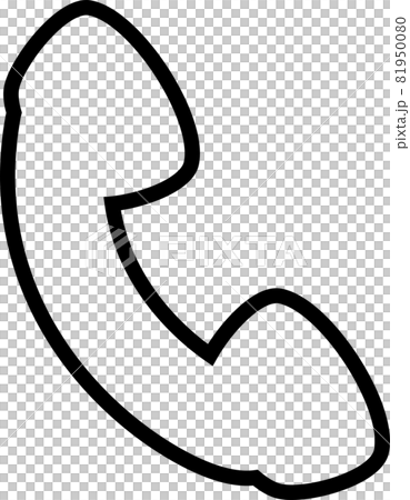 受話器のイラスト　アイコン　かわいい　シンプル 81950080