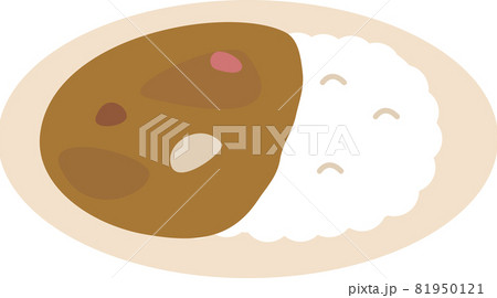カレーのかわいいイラスト アイコン シンプル のイラスト素材