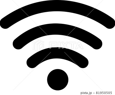 Wifiのイラスト アイコン モノクロ シンプルのイラスト素材