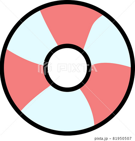 浮き輪 かわいい イラスト ポップ シンプルのイラスト素材