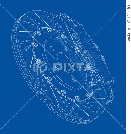 Brake disc outline. Vector 81951065