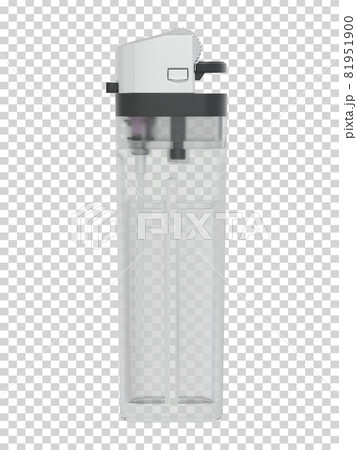 Plastic transparent classic lighter isolated on checkered background 81951900