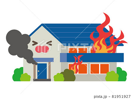 燃えている家のイラスト素材