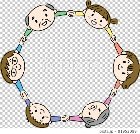 一家人圍成一圈手牽手 81952089