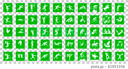 Summer sport pictogram Light green square frame Summer sport pictogram Light green square frame 81953356