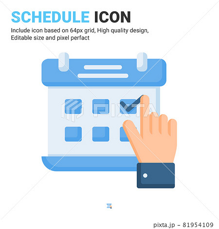 Schedule complete finish single icon vector with flat style isolated on white background. Vector design illustration calendar sign symbol icon concept for business, web, ui, ux, apps and project 81954109