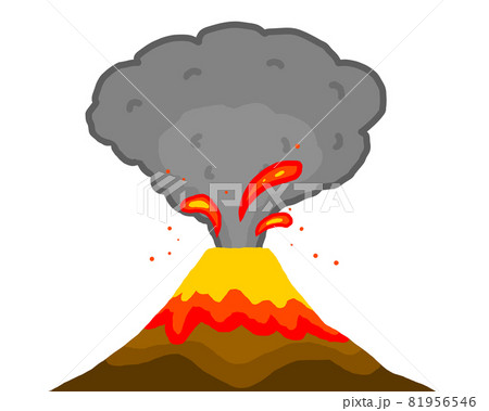 火山 噴火のイラスト素材