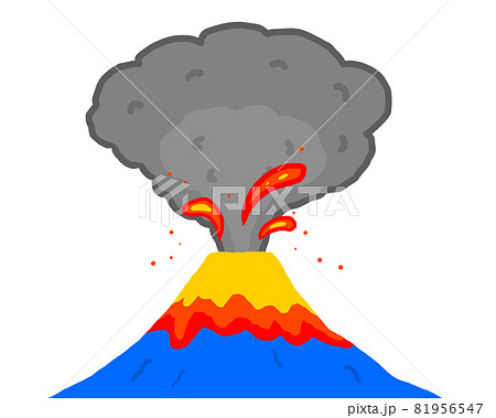 富士山の噴火のイラスト素材