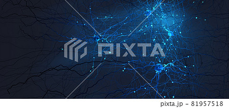 Signal transmitting neuron or nerve cell- 3d illustration 81957518