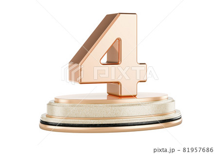 Golden 4 on the podium, award concept. 3D rendering Golden 4 on the podium, award concept. 3D rendering 81957686