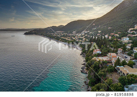 Rocky coast in Mparmpati, Corfu, Greece. Rocky coast in Mparmpati, Corfu, Greece. 81958898