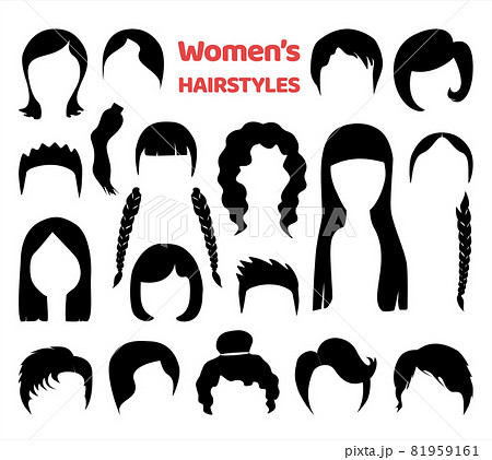 Set of fashionable haircuts and hairstyles for... - Stock Illustration  [81959161] - PIXTA