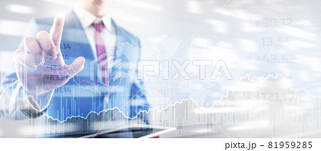 Financial growth graph. Concept of investing and analyzing a business 81959285